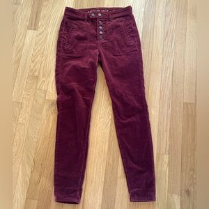 American Eagle Burgundy Corduroy Pant size 6